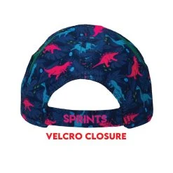 Youth Sprints Dinosaur Running Hat-SPRN-KIDS-DINO -Potomac River Running SHOP DinoKid BackWVelcro